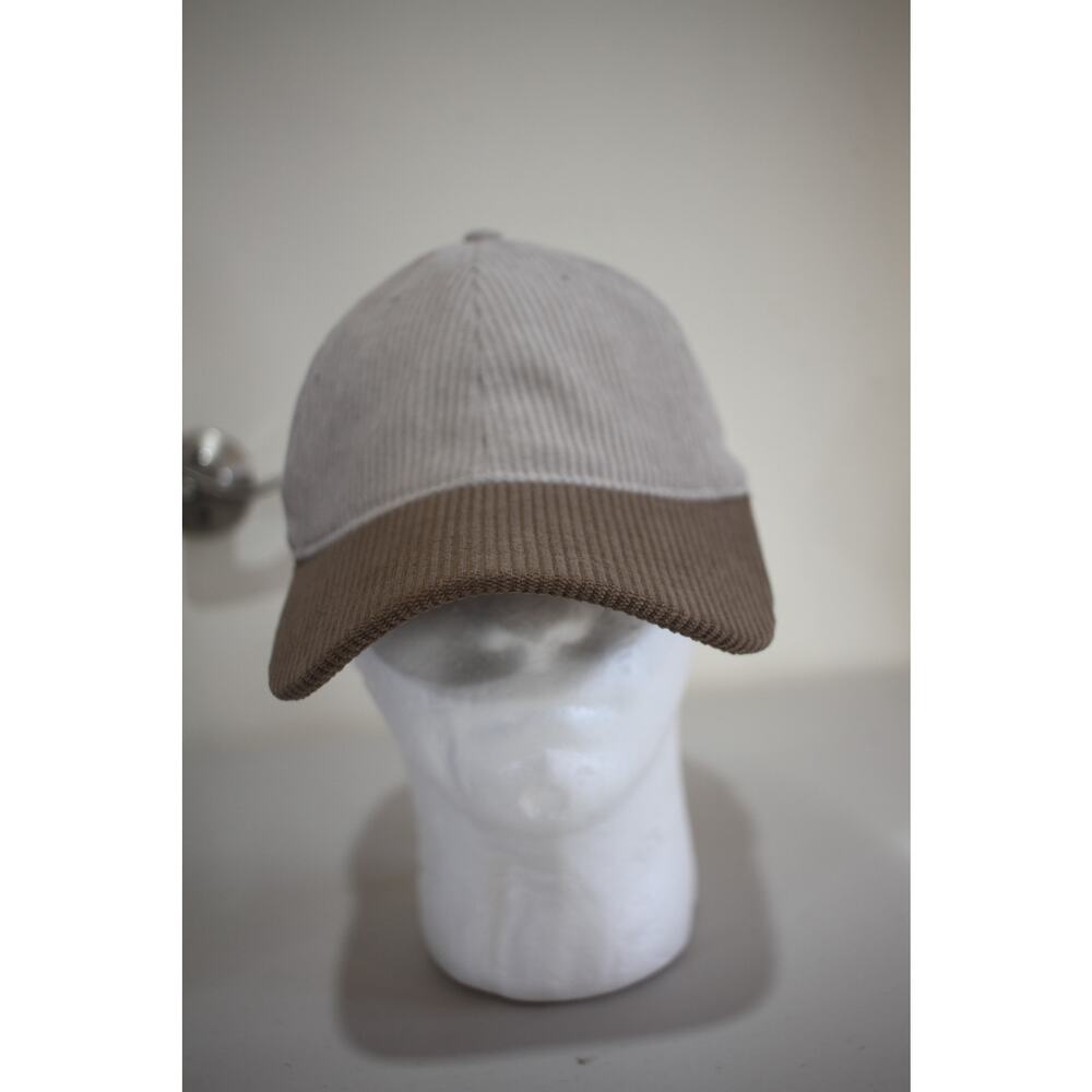 Abercrombie & Fitch Corduroy Hat Strapback Two Tone Beige Brown Minimal Cap